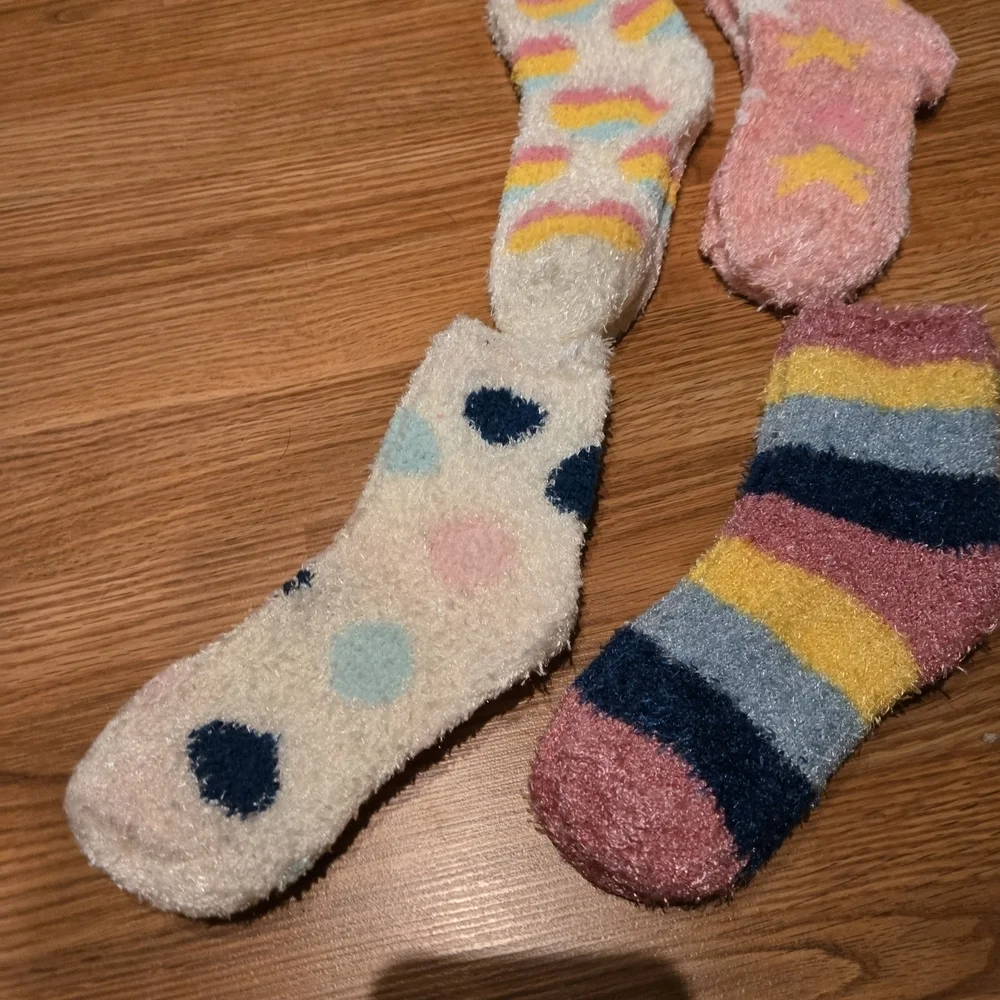 Colorful Fuzzy Socks Set 4 Pair